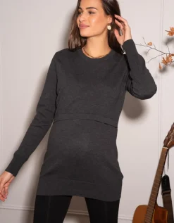Flash Sale Seraphine Anthrazitfarbener Umstands- & Stillpullover