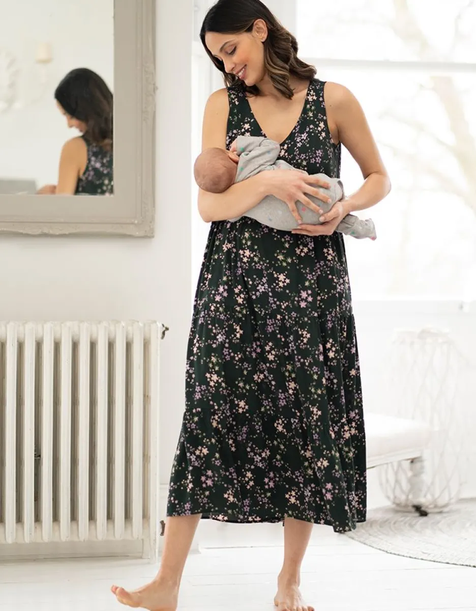 Flash Sale Seraphine Armelloses Umstands- Und Stillkleid Mit Blumendruck