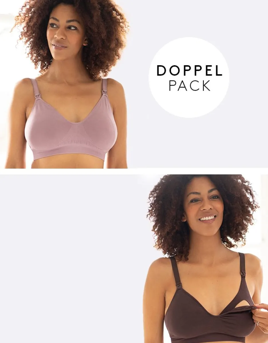 Discount Seraphine Bambus Still-Bhs Im Doppelpack Sepia & Mauve Taupe