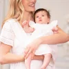 Outlet Seraphine Baumwoll-Broderie Babykleid Weis