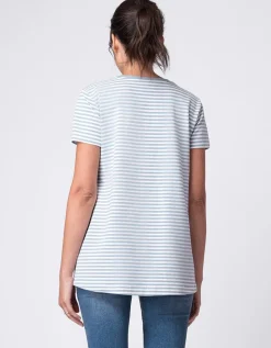 Outlet Seraphine Blau-Weis Gestreiftes Umstands- Und Still-T-Shirt