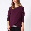 Cheap Seraphine Crossover Umstands- Und Stilltop Baumwollmischung - Bordeaux