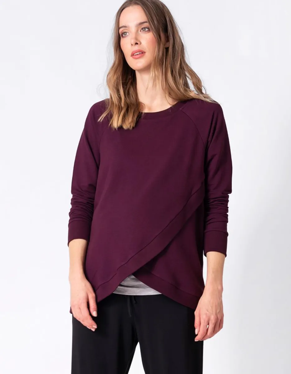 Cheap Seraphine Crossover Umstands- Und Stilltop Baumwollmischung - Bordeaux