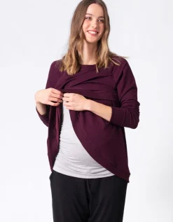 Cheap Seraphine Crossover Umstands- Und Stilltop Baumwollmischung - Bordeaux