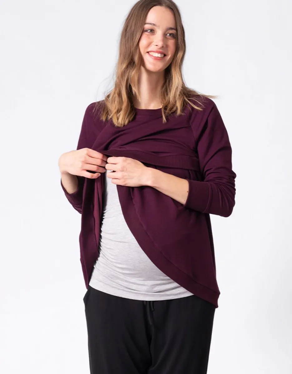 Cheap Seraphine Crossover Umstands- Und Stilltop Baumwollmischung - Bordeaux