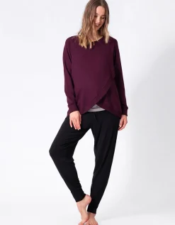 Cheap Seraphine Crossover Umstands- Und Stilltop Baumwollmischung - Bordeaux