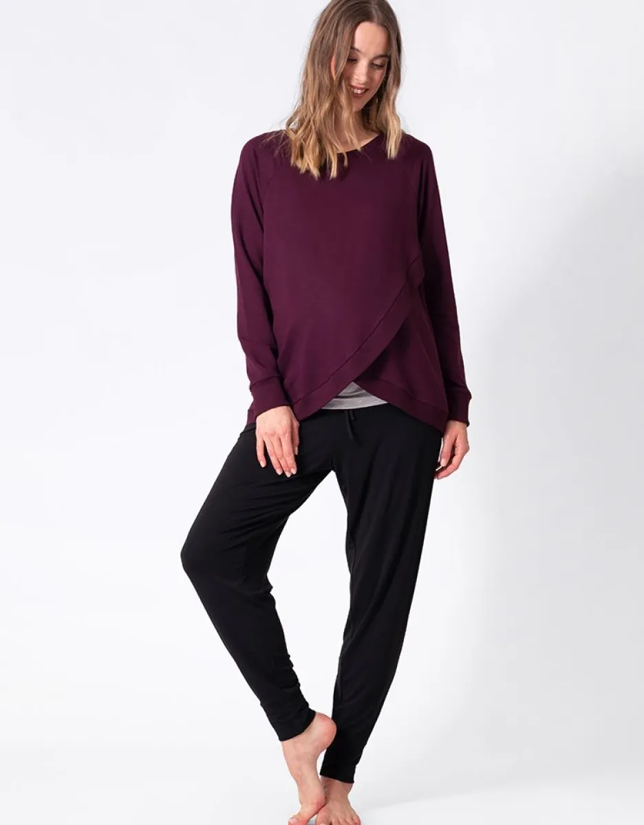 Cheap Seraphine Crossover Umstands- Und Stilltop Baumwollmischung - Bordeaux
