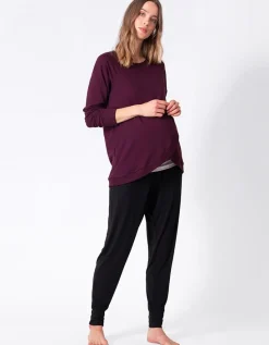 Cheap Seraphine Crossover Umstands- Und Stilltop Baumwollmischung - Bordeaux