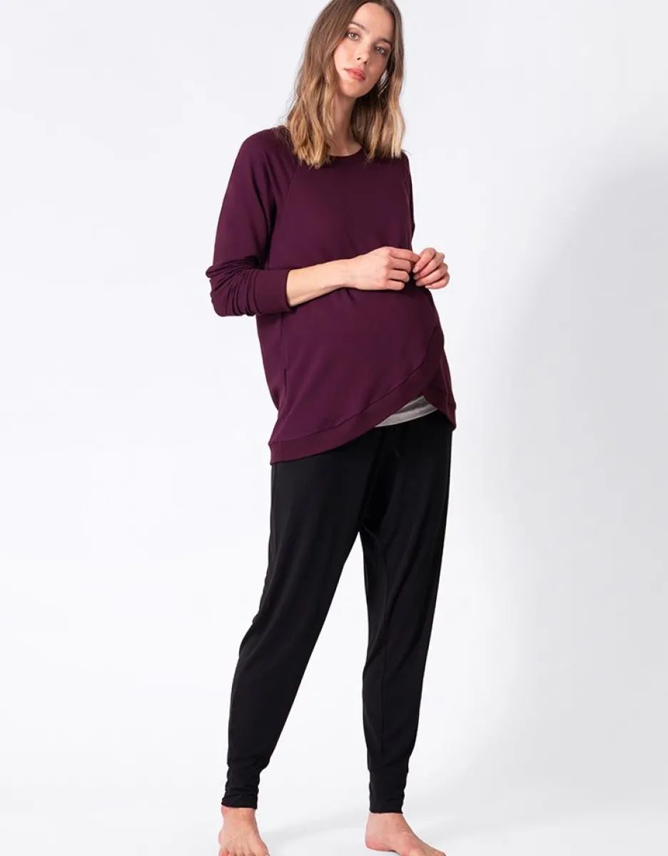 Cheap Seraphine Crossover Umstands- Und Stilltop Baumwollmischung - Bordeaux