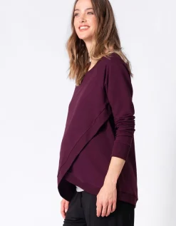 Cheap Seraphine Crossover Umstands- Und Stilltop Baumwollmischung - Bordeaux