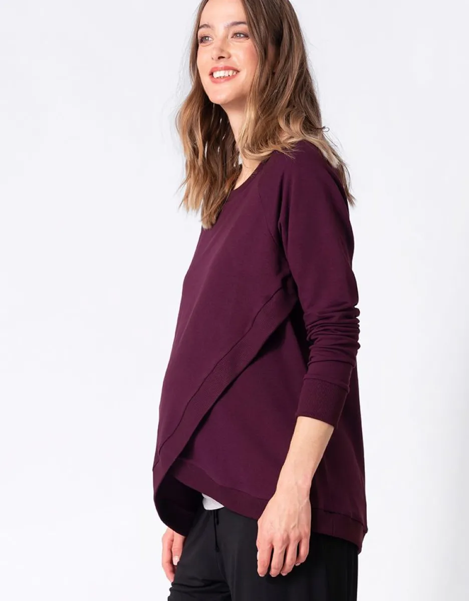 Cheap Seraphine Crossover Umstands- Und Stilltop Baumwollmischung - Bordeaux