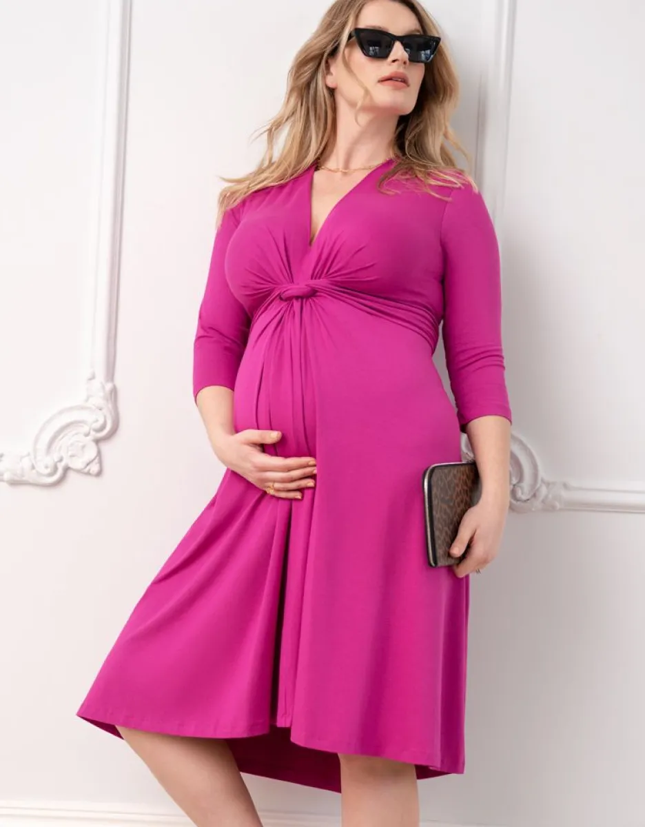 Clearance Seraphine Curve Umstandskleid Mit Knoten In Fuchsia