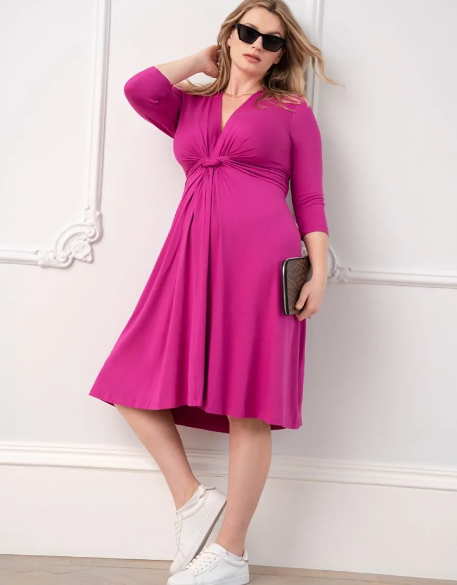 Clearance Seraphine Curve Umstandskleid Mit Knoten In Fuchsia