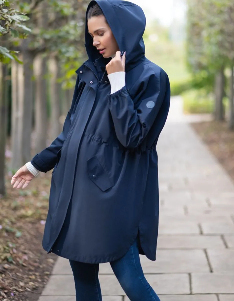 Fashion Seraphine Dunkelblaue 6-In-1 Regenumstands- & Tragejacke
