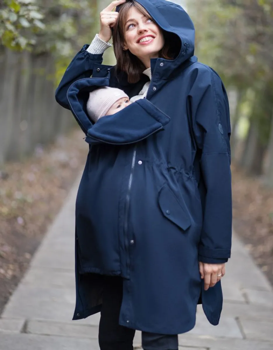 Fashion Seraphine Dunkelblaue 6-In-1 Regenumstands- & Tragejacke