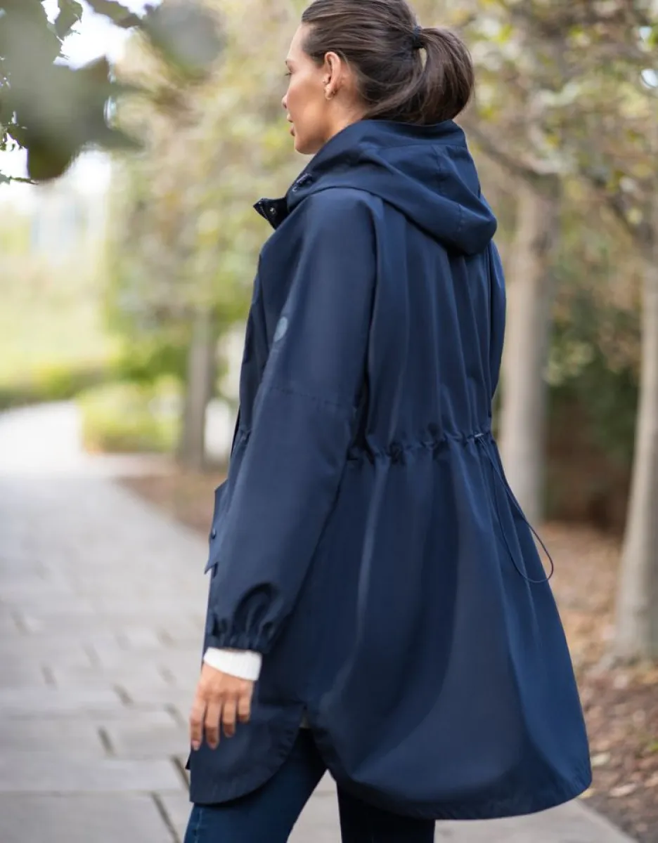 Fashion Seraphine Dunkelblaue 6-In-1 Regenumstands- & Tragejacke