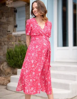 Flash Sale Seraphine Florales Midi Umstands- & Stillkleid Rosa