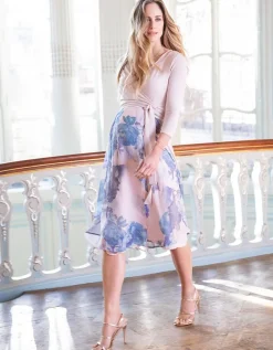 Fashion Seraphine Florales Midi Umstandskleid Im Wickelstil