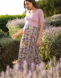 Outlet Seraphine Florales Still- & Umstandsmaxikleid In Zartrosa