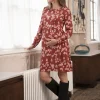 Discount Seraphine Florales Umstands- & Stillkleid Rostrot