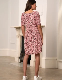 Hot Seraphine Gerafftes Umstands- Und Stillkleid Mit Rosa Blumenmuster