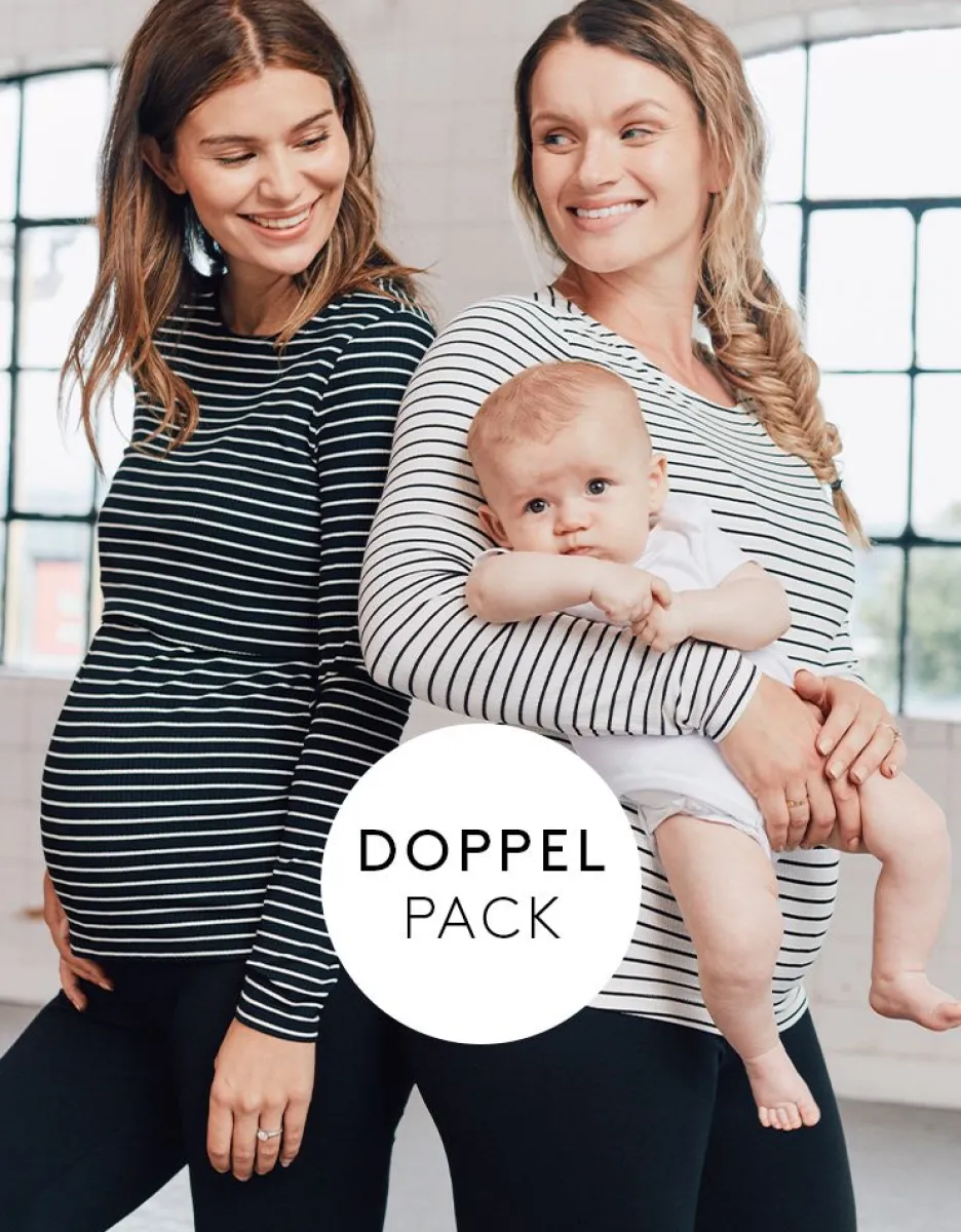 Flash Sale Seraphine Gestreifte Umstands- & Stilltops Im Doppelpack