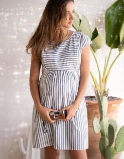 Fashion Seraphine Gestreiftes Umstands- Und Stillkleid Aus Baumwolle