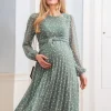 Hot Seraphine Getupftes Chiffonumstands- & Stillkleid