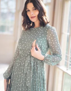 Hot Seraphine Getupftes Chiffonumstands- & Stillkleid