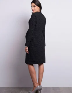 Hot Seraphine Getupftes Schwarzes Umstandskleid