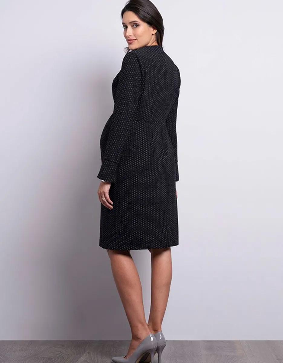 Hot Seraphine Getupftes Schwarzes Umstandskleid