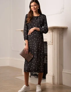 Fashion Seraphine Getupftes Still- & Umstandsmidikleid