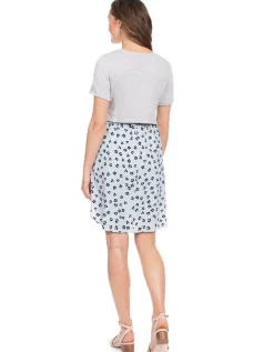 Hot Seraphine Graumeliertes Umstands- & Stillkleid Mit Stricktop Baumwollmischung