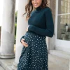 Shop Seraphine Grunes 2-In-1 Umstands- & Stillkleid Mit Tupfen