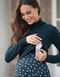 Shop Seraphine Grunes 2-In-1 Umstands- & Stillkleid Mit Tupfen