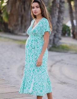 Store Seraphine Grungemustertes Umstandswickelkleid