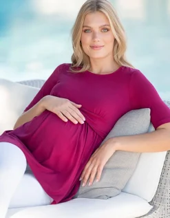 Best Seraphine Himbeerrosa Umstands- Und Stilltop Mit Kurzen Armeln