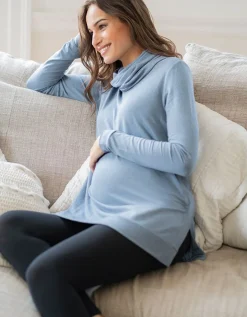 Shop Seraphine Himmelblaues Rollkragen Umstands- & Stilltop