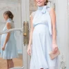 Fashion Seraphine Himmelblaues Still- & Umstandskleid Mit Bindeschleife
