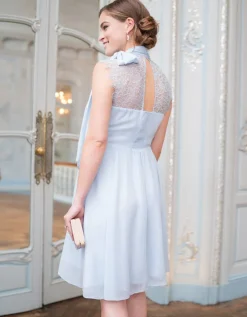 Fashion Seraphine Himmelblaues Still- & Umstandskleid Mit Bindeschleife