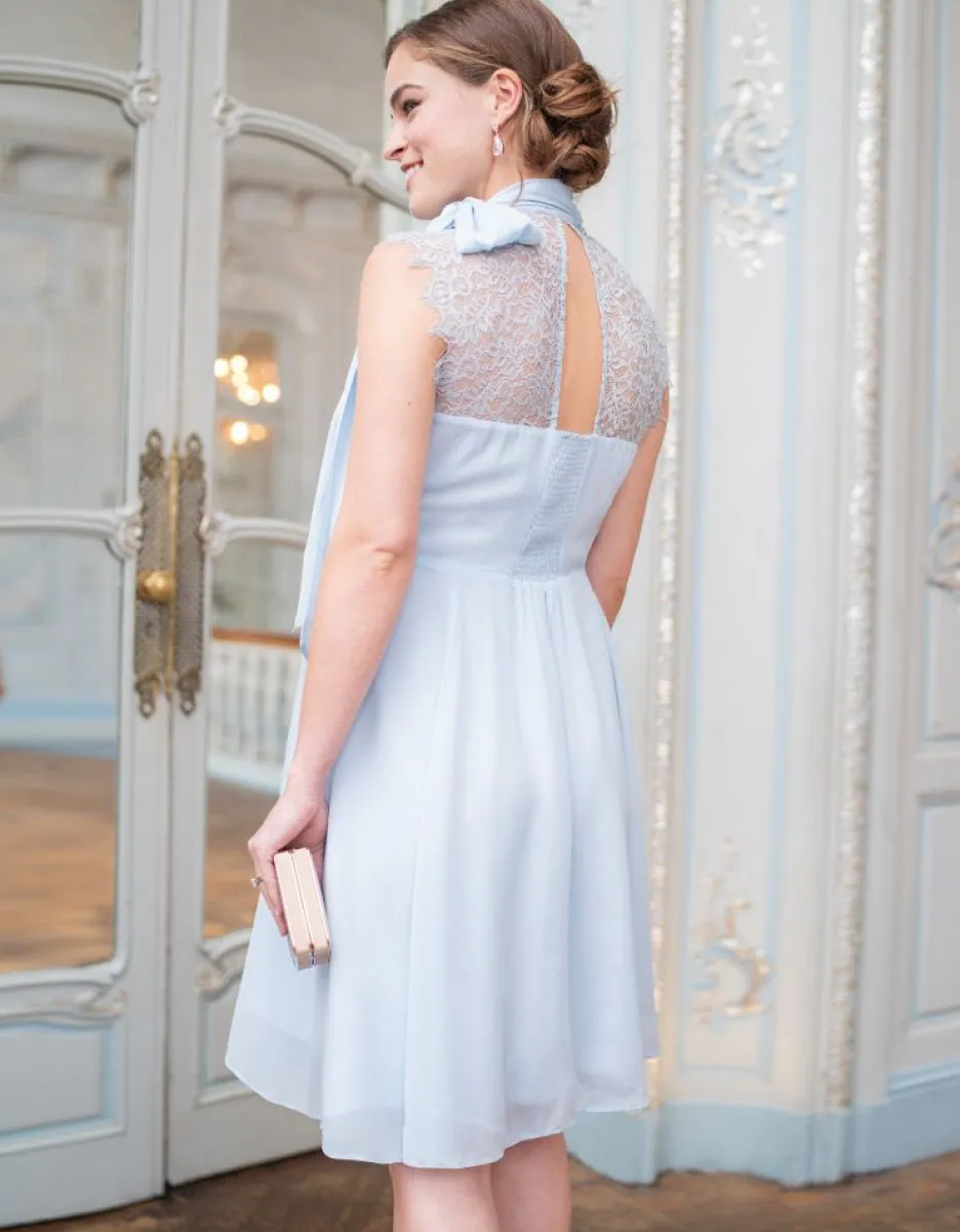 Fashion Seraphine Himmelblaues Still- & Umstandskleid Mit Bindeschleife