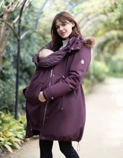 Hot Seraphine Hochwertige 6-In-1 Umstands- & Tragejacke Dunkelrot