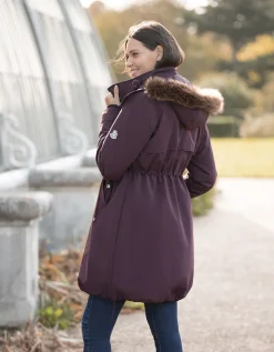 Hot Seraphine Hochwertige 6-In-1 Umstands- & Tragejacke Dunkelrot