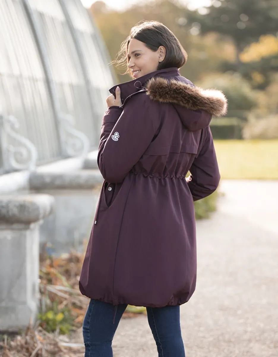 Hot Seraphine Hochwertige 6-In-1 Umstands- & Tragejacke Dunkelrot