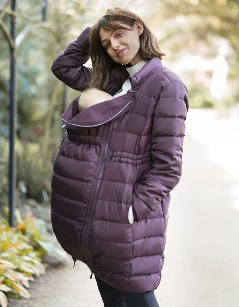 Hot Seraphine Hochwertige 6-In-1 Umstands- & Tragejacke Dunkelrot
