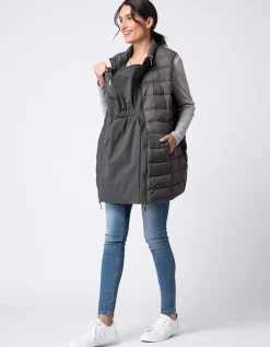 Flash Sale Seraphine Khakifarbener Parka 6 In 1 Umstands- Bis Babytragemantel Mit Wattierter Weste