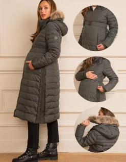 New Seraphine Lange 3-In-1 Daunenumstands- & Tragejacke In Khaki