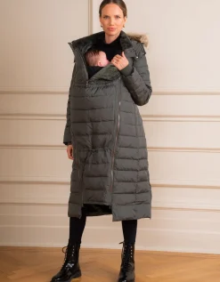 New Seraphine Lange 3-In-1 Daunenumstands- & Tragejacke In Khaki