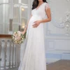 Flash Sale Seraphine Langes Umstandsbrautkleid Mit V-Ausschnitt