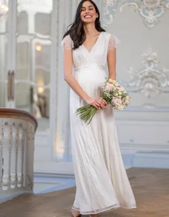 Flash Sale Seraphine Langes Umstandsbrautkleid Mit V-Ausschnitt